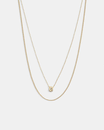 Delicate Interlocking Layered Necklace Gold Gold