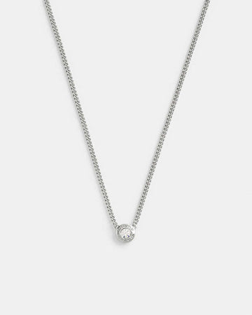 Open Circle Chain Pendant Necklace Silver Silver