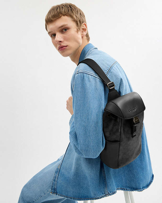 Racer Pack In Signature Signature Canvas-Gunmetal-Charcoal-Black Signature Canvas-Gunmetal-Charcoal-Black