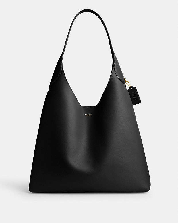 Brooklyn Shoulder Bag 39 Smooth Leather-Brass-Black Smooth Leather-Brass-Black
