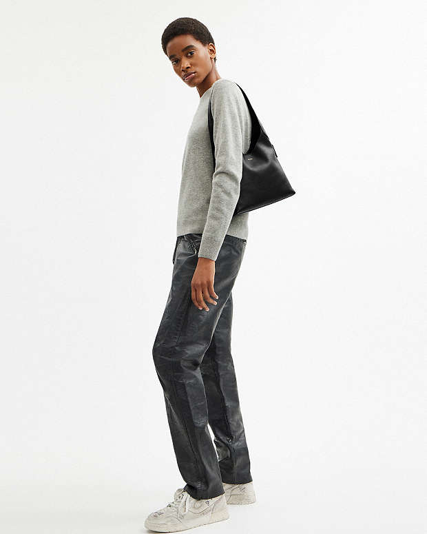 Brooklyn Shoulder Bag 28 Natural Grain Leather-Brass-Black Natural Grain Leather-Brass-Black