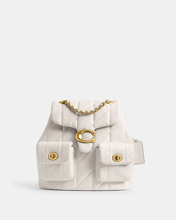 Tabby Backpack With Pillow Quilting Nappa Leather-Brass-Chalk Nappa Leather-Brass-Chalk