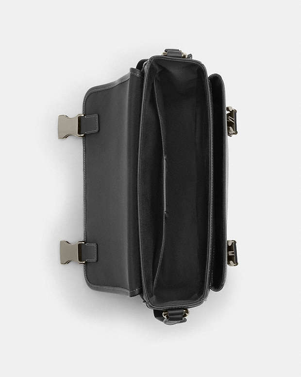 Racer Messenger Bag Smooth Leather-Gunmetal-Black Smooth Leather-Gunmetal-Black