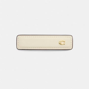 Coach Signature Leather Barrette Chalk