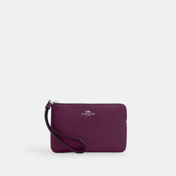 Coach Corner Zip Wristlet Silver