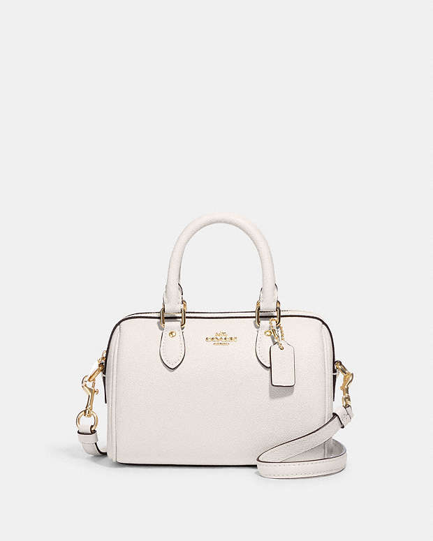 Mini Rowan Crossbody Bag Crossgrain Leather-Gold-Chalk Crossgrain Leather-Gold-Chalk