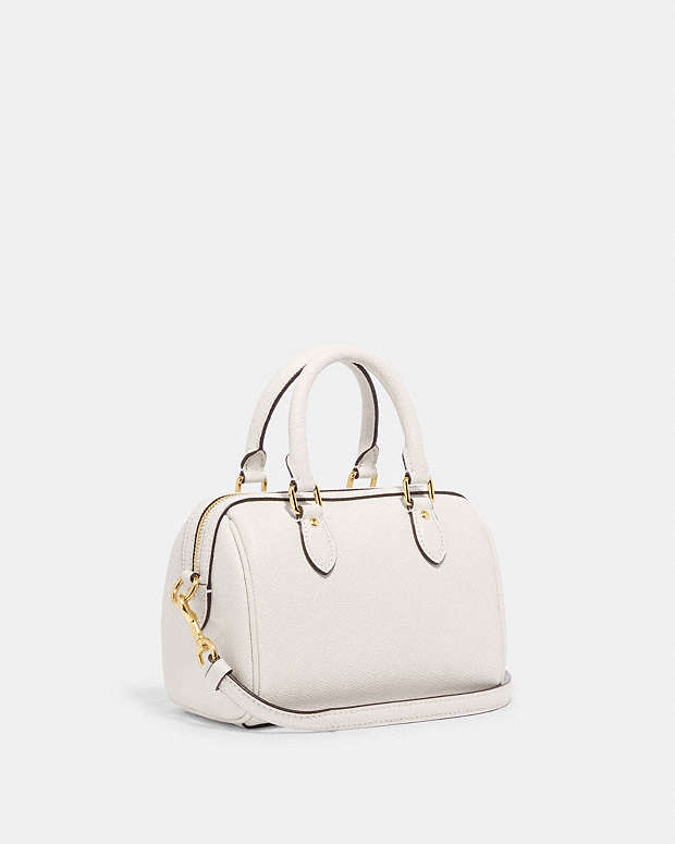 Mini Rowan Crossbody Bag Crossgrain Leather-Gold-Chalk Crossgrain Leather-Gold-Chalk
