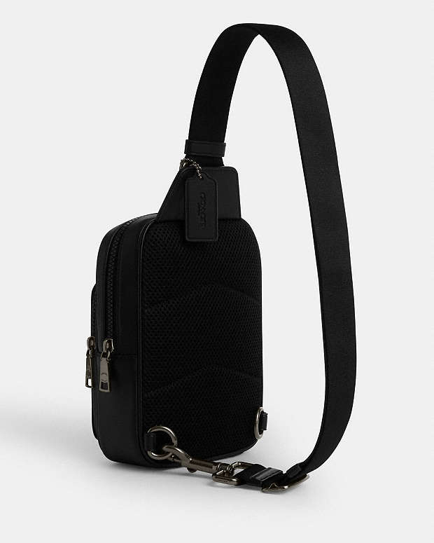 Racer Sling Pack In Signature Canvas Signature Canvas-Qb-Tan-Black Signature Canvas-Qb-Tan-Black