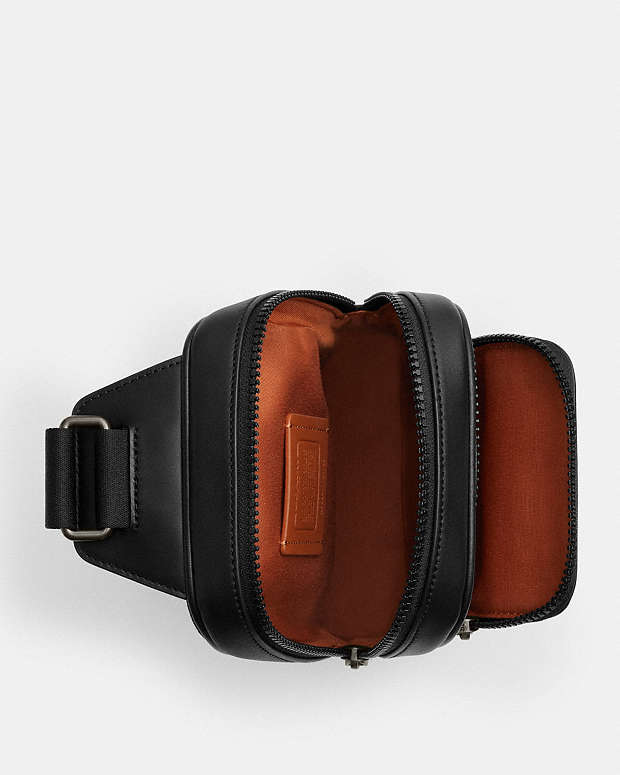 Racer Sling Pack In Signature Canvas Signature Canvas-Qb-Tan-Black Signature Canvas-Qb-Tan-Black