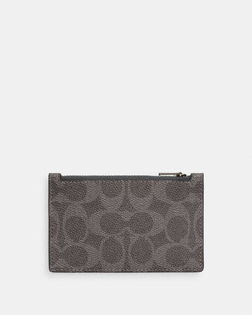 Zip Card Case In Signature Canvas Signature Canvas-Qb-Grey-Charcoal Signature Canvas-Qb-Grey-Charcoal