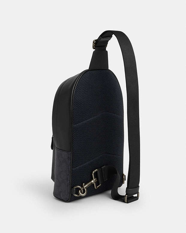 West Pack In Signature Canvas Signature Canvas-Gunmetal-Charcoal-Black Signature Canvas-Gunmetal-Charcoal-Black