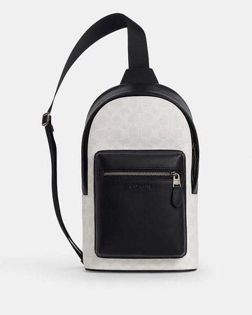 West Pack In Signature Canvas Signature Canvas-Gunmetal-Chalk-Black Signature Canvas-Gunmetal-Chalk-Black