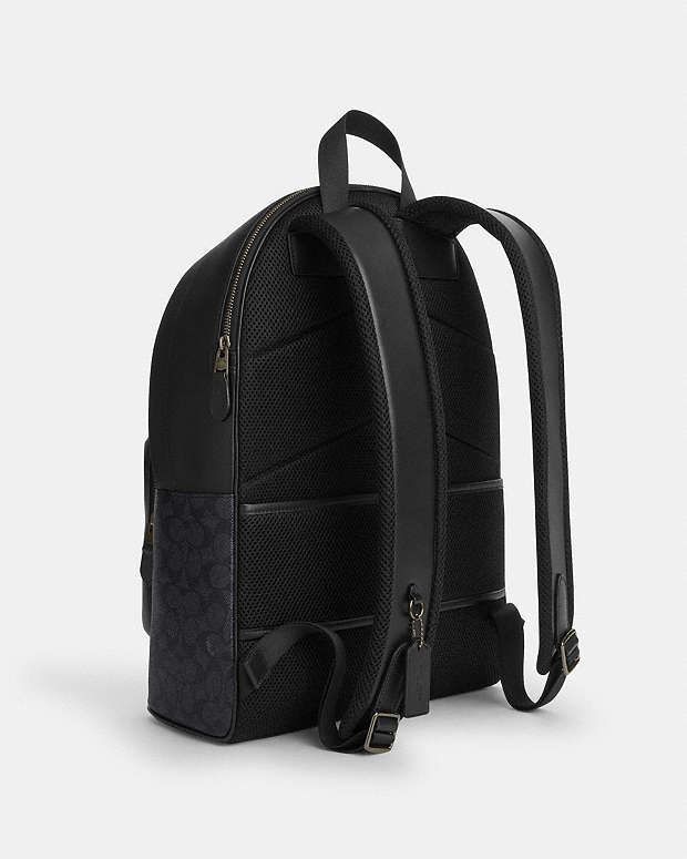 West Backpack In Signature Canvas Signature Canvas-Gunmetal-Charcoal-Black Signature Canvas-Gunmetal-Charcoal-Black