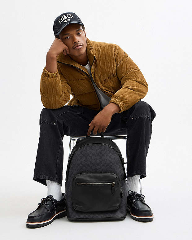 West Backpack In Signature Canvas Signature Canvas-Gunmetal-Charcoal-Black Signature Canvas-Gunmetal-Charcoal-Black