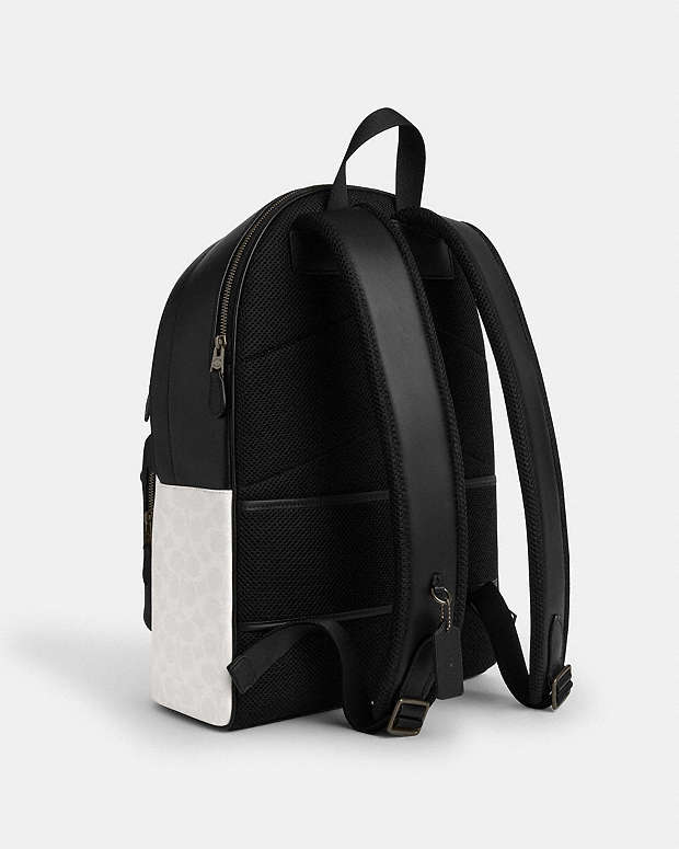 West Backpack In Signature Canvas Signature Canvas-Gunmetal-Chalk-Black Signature Canvas-Gunmetal-Chalk-Black