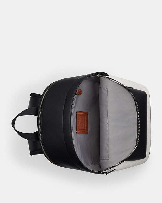 West Backpack In Signature Canvas Signature Canvas-Gunmetal-Chalk-Black Signature Canvas-Gunmetal-Chalk-Black