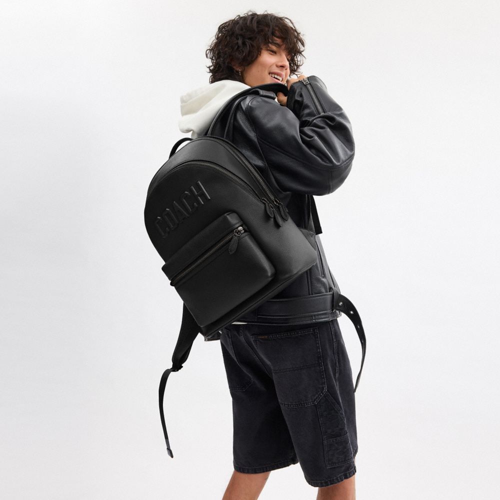 Coach Charter Backpack With Coach Graphic Black