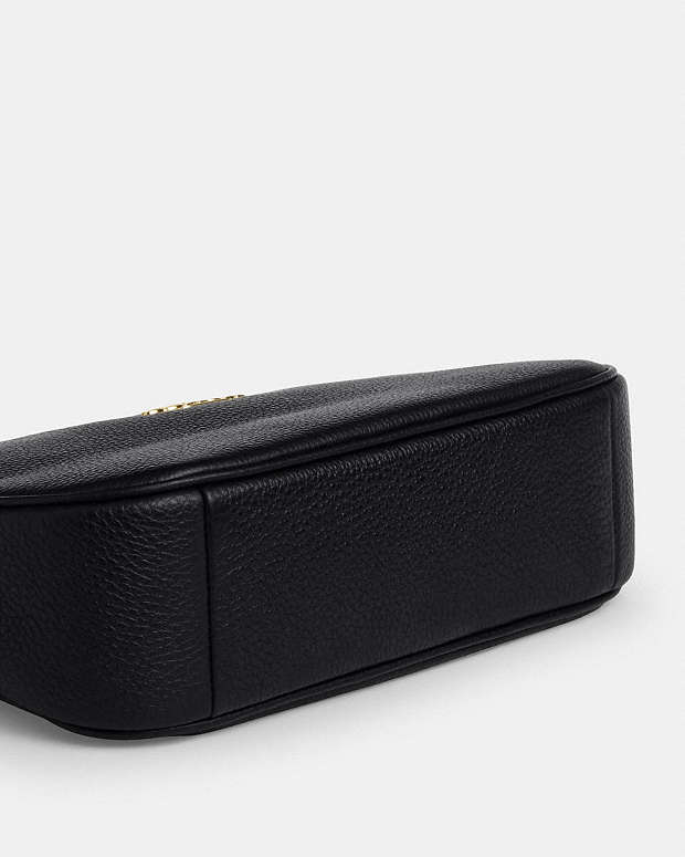 Teri Shoulder Bag Pebbled Leather-Gold-Black Pebbled Leather-Gold-Black