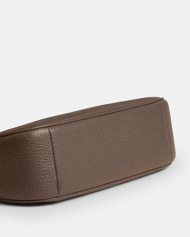 Teri Shoulder Bag Pebbled Leather-Qb-Dark Stone Pebbled Leather-Qb-Dark Stone