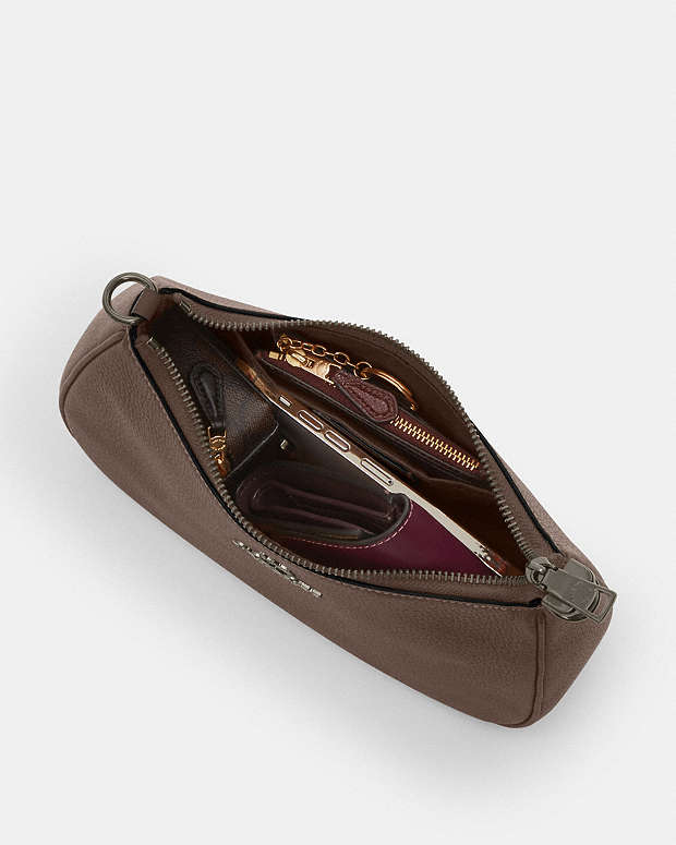 Teri Shoulder Bag Pebbled Leather-Qb-Dark Stone Pebbled Leather-Qb-Dark Stone