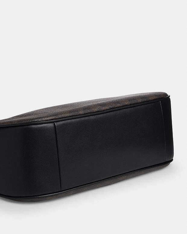 Teri Hobo Bag In Signature Canvas Signature Canvas-Gold-Walnut-Black Signature Canvas-Gold-Walnut-Black