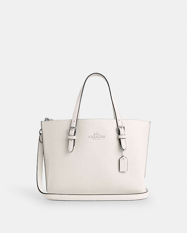 Mollie Tote Bag 25 Leather-Silver-Chalk Leather-Silver-Chalk