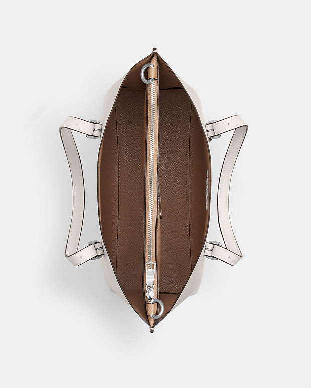 Mollie Tote Bag 25 Leather-Silver-Chalk Leather-Silver-Chalk