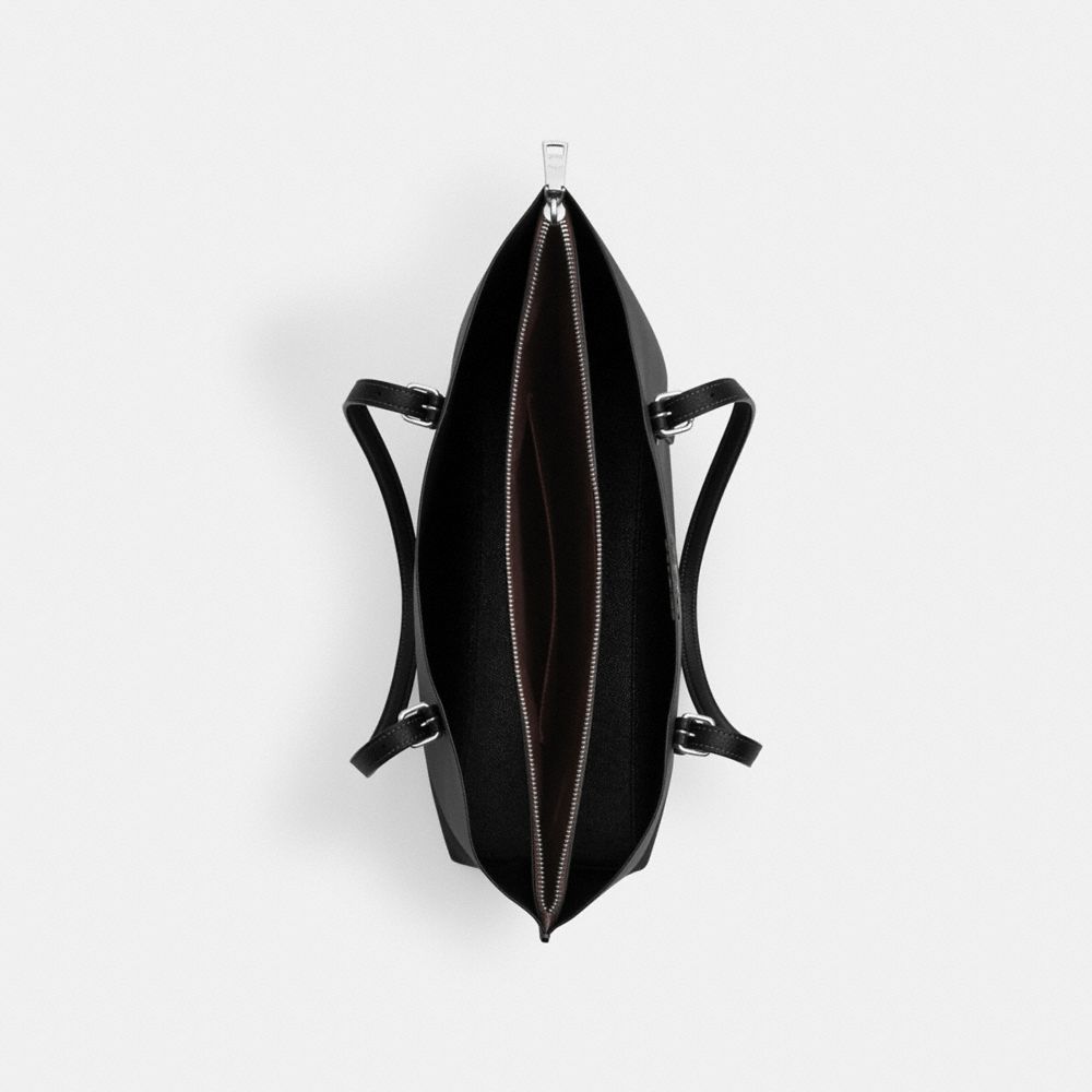 Coach Mollie Tote Bag Silver Black