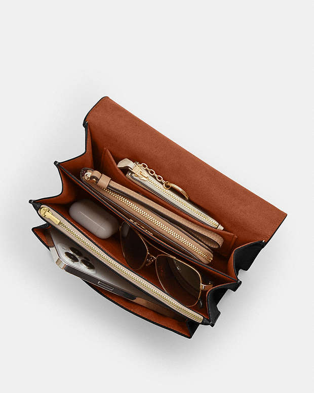 Klare Crossbody Bag In Signature Canvas Signature Canvas-Gold-Tan-Black Multi Signature Canvas-Gold-Tan-Black Multi