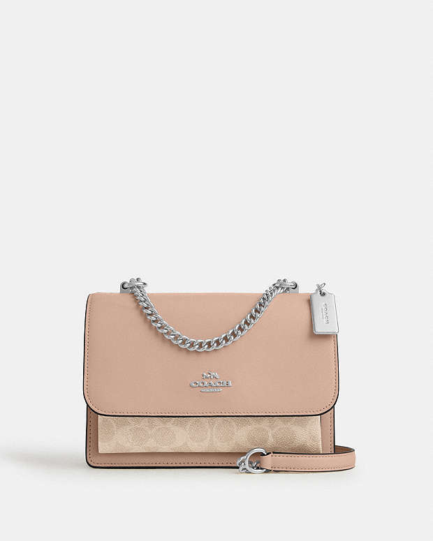 Klare Crossbody Bag In Signature Canvas Signature Canvas-Silver-Sand-Taupe Signature Canvas-Silver-Sand-Taupe