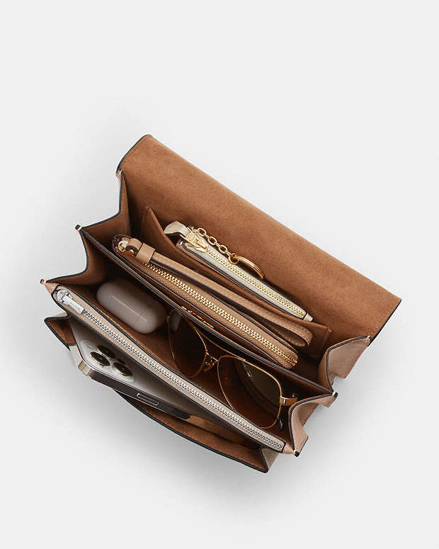 Klare Crossbody Bag In Signature Canvas Signature Canvas-Silver-Sand-Taupe Signature Canvas-Silver-Sand-Taupe