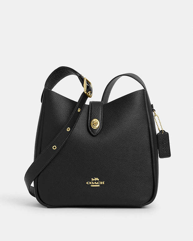 Hadley Convertible Crossbody Bag Pebbled Leather-Gold-Black Pebbled Leather-Gold-Black