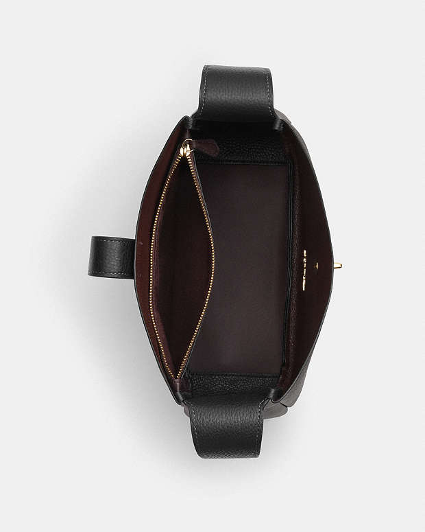 Hadley Convertible Crossbody Bag Pebbled Leather-Gold-Black Pebbled Leather-Gold-Black