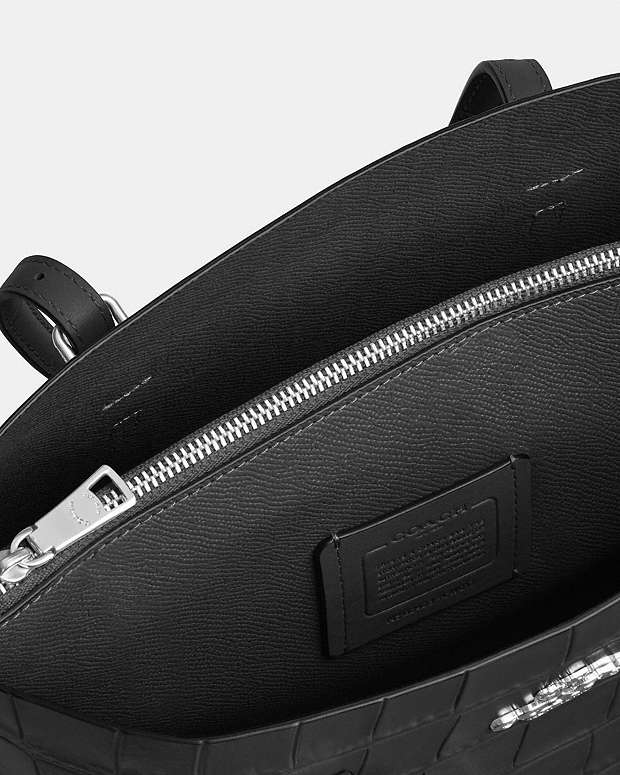 Mollie Tote Bag 25 Novelty Leather-Silver-Black Novelty Leather-Silver-Black