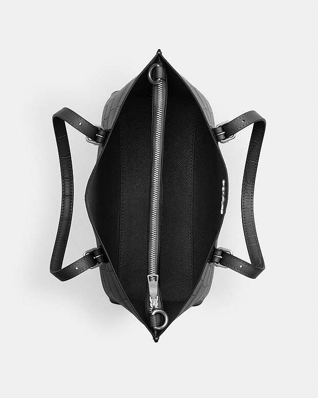 Mollie Tote Bag 25 Novelty Leather-Silver-Black Novelty Leather-Silver-Black