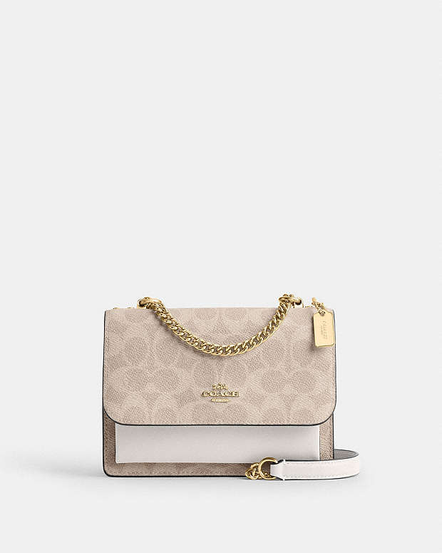 Mini Klare Crossbody Bag In Signature Canvas Signature Canvas-Gold-Sand-Chalk Signature Canvas-Gold-Sand-Chalk