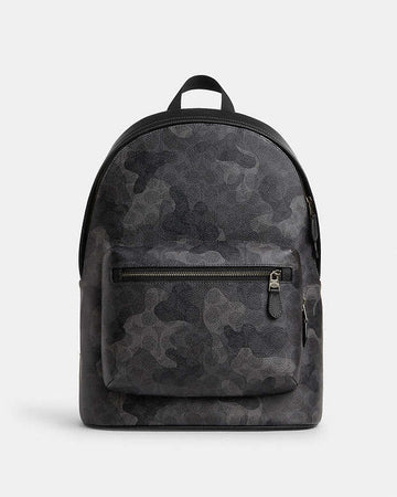 West Backpack In Signature Camo Print Signature Canvas-Gunmetal-Grey Multi Signature Canvas-Gunmetal-Grey Multi