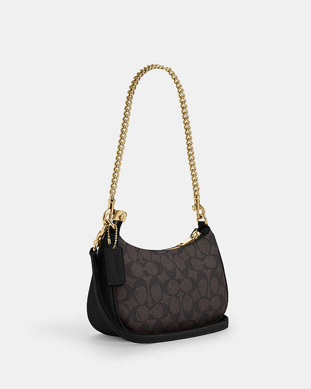 Teri Mini Crossbody Bag In Signature Canvas Signature Canvas-Gold-Walnut-Black Signature Canvas-Gold-Walnut-Black