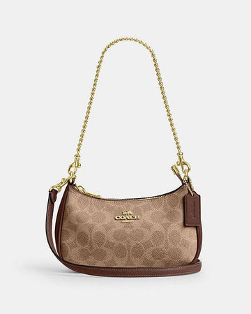 Teri Mini Crossbody Bag In Signature Canvas Signature Canvas-Gold-Tan-Brown Signature Canvas-Gold-Tan-Brown
