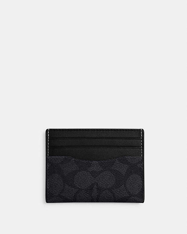 Slim Id Card Case In Signature Canvas Signature Canvas-Charcoal-Black Signature Canvas-Charcoal-Black