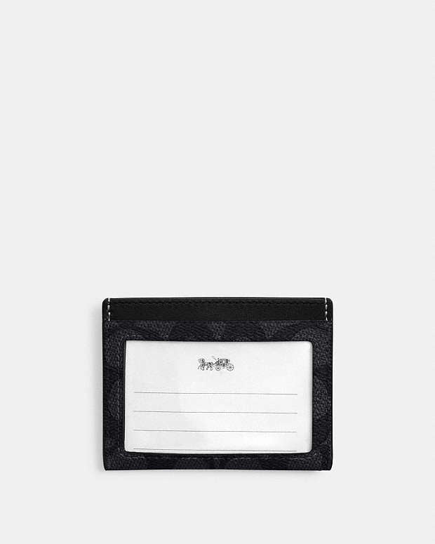 Slim Id Card Case In Signature Canvas Signature Canvas-Charcoal-Black Signature Canvas-Charcoal-Black