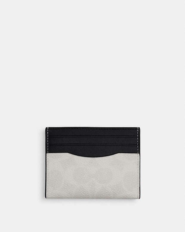 Slim Id Card Case In Signature Canvas Signature Canvas-Chalk & Black Signature Canvas-Chalk & Black