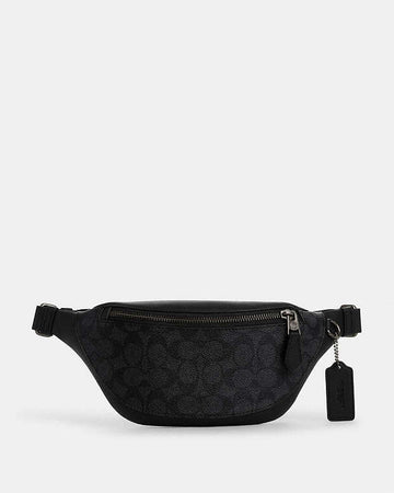Warren Mini Belt Bag In Signature Canvas Signature Canvas-Gunmetal-Charcoal-Black Signature Canvas-Gunmetal-Charcoal-Black