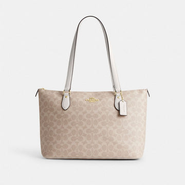 Coach Gallery Tote Bag In Signature Canvas Gold Sand Chalk