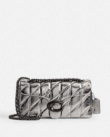 Tabby Shoulder Bag 26 With Quilting Pewter-Anthracite Pewter-Anthracite