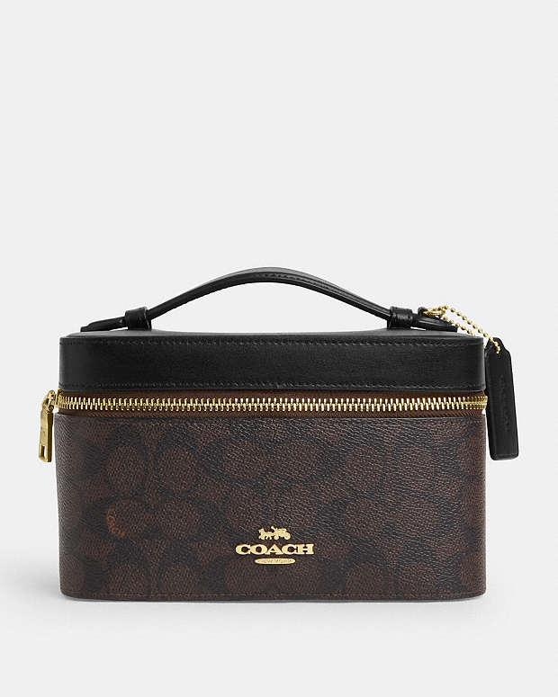 Cosmetic Case In Signature Canvas Signature Canvas-Gold-Walnut-Black Signature Canvas-Gold-Walnut-Black