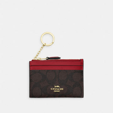 Mini Skinny Id Case In Signature Canvas Signature Canvas-Im-Walnut-True Red Signature Canvas-Im-Walnut-True Red