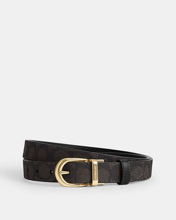 Harness Buckle Cut To Size Reversible Belt, 25 Mm Signature Canvas-Gold-Walnut-Black Signature Canvas-Gold-Walnut-Black