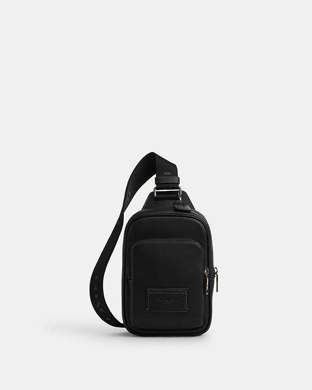 Racer Sling Pack Smooth Leather-Gunmetal-Black Smooth Leather-Gunmetal-Black