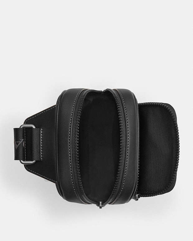 Racer Sling Pack Smooth Leather-Gunmetal-Black Smooth Leather-Gunmetal-Black